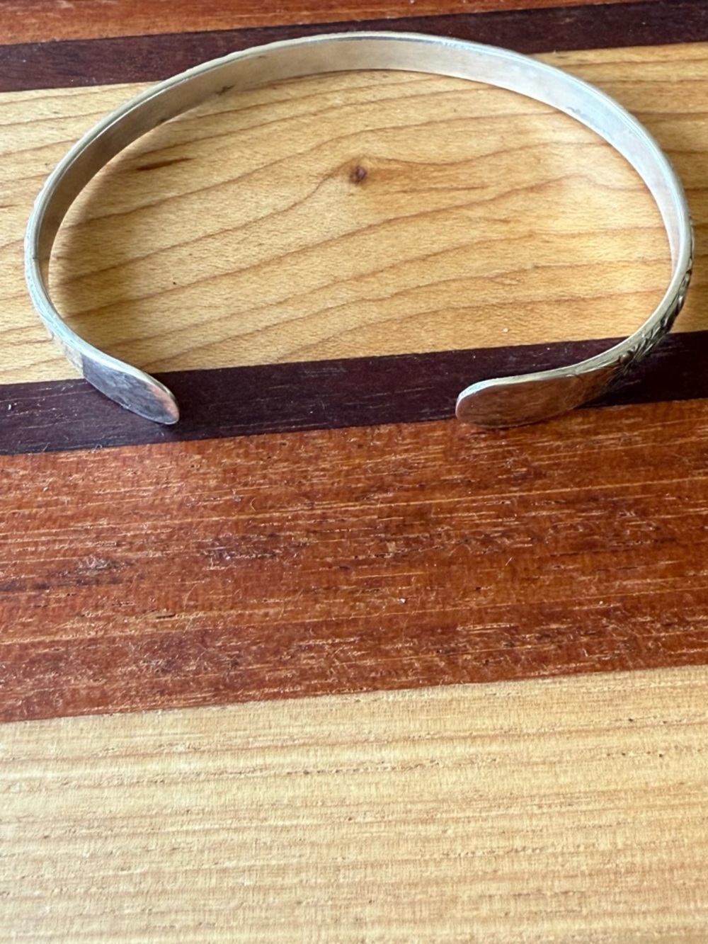 Sterling Silver Floral Engraved Cuff Bracelet - Silver - Picture 4 of 5